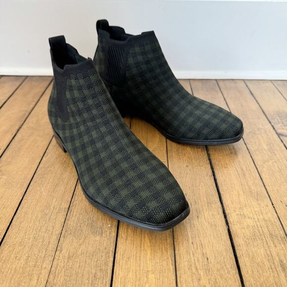 Vivaia Olive Green Plaid Ryan Pro Square Toe Water Repellent Ankle Boot 39 / 8 - Picture 3 of 12